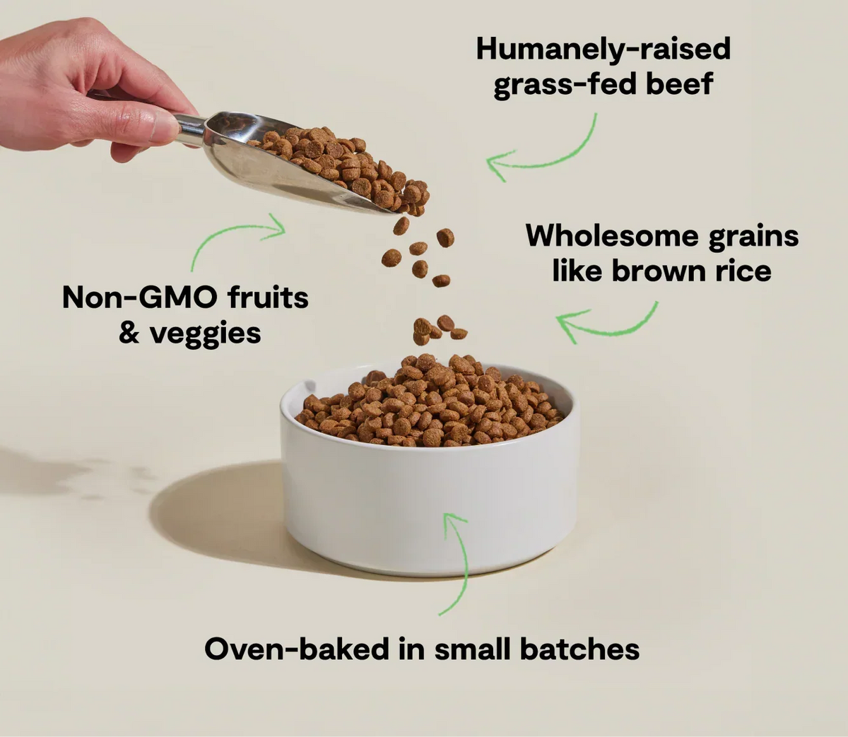 Goodbowl™ Grass-Fed Beef & Brown Rice Dog Kibble