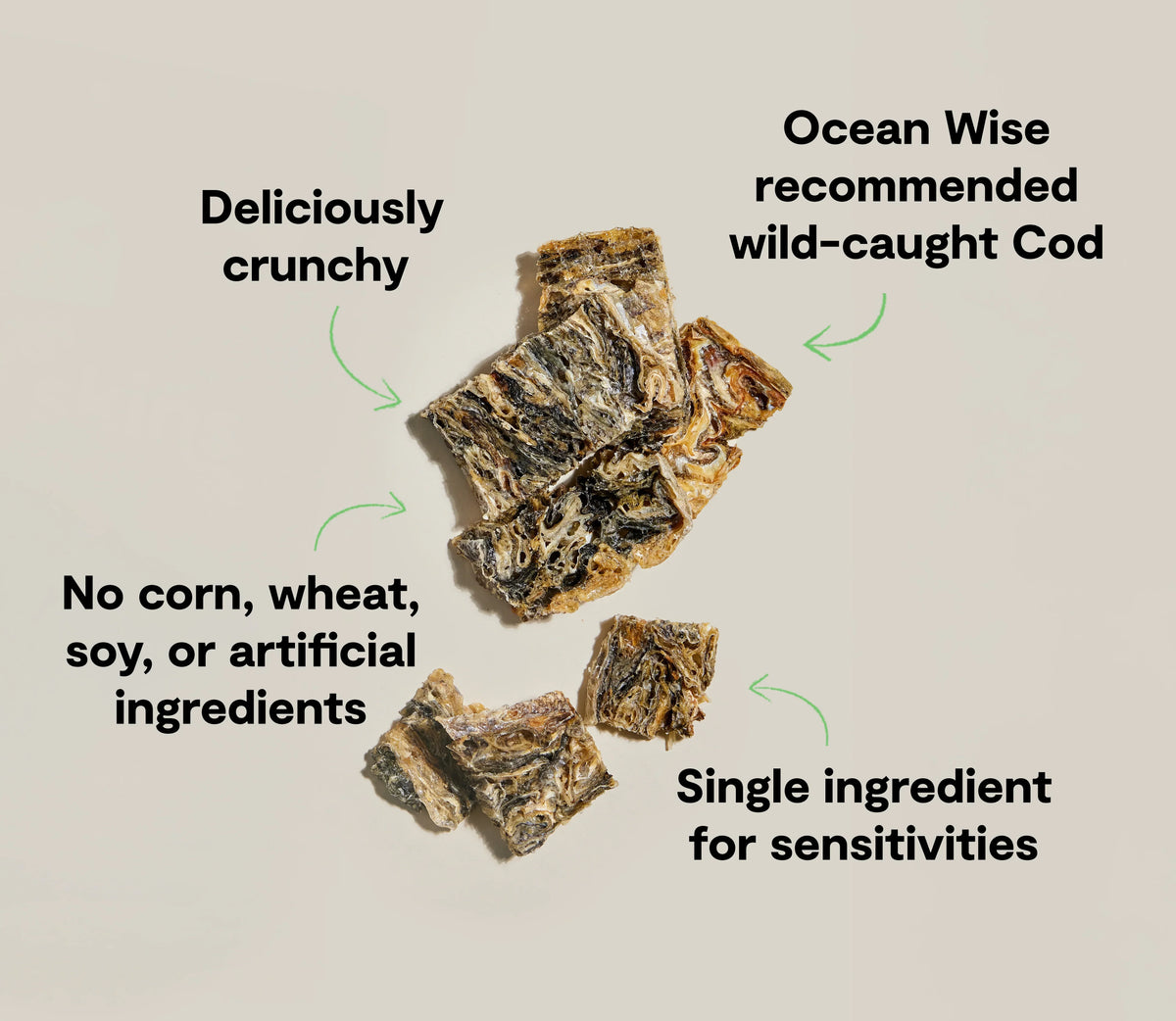 Dehydrated Cod Skins Treats