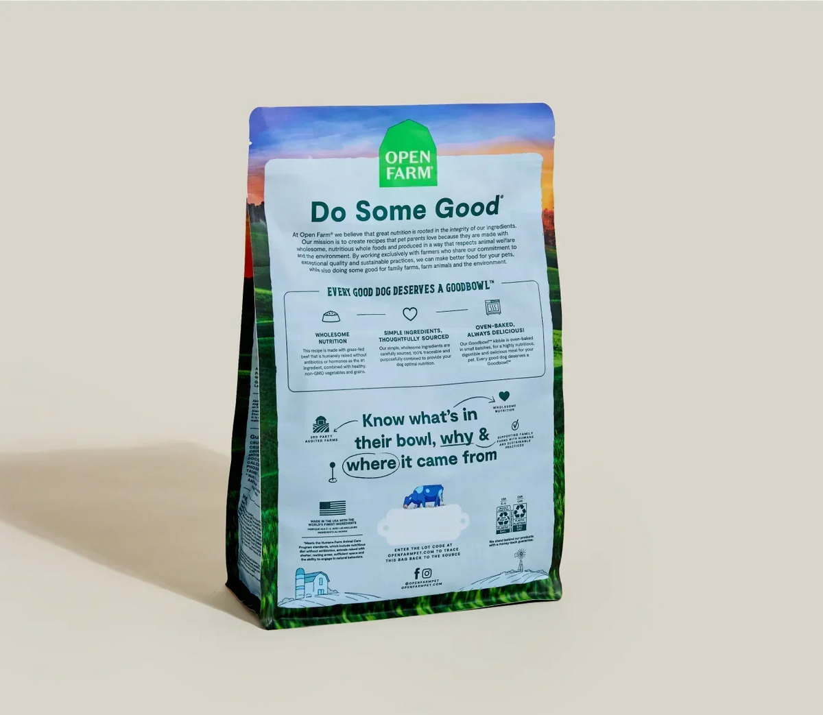 Goodbowl™ Grass-Fed Beef & Brown Rice Dog Kibble