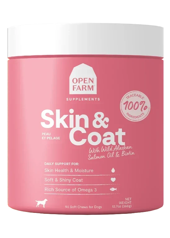 Skin & Coat Food Supplement Chews for Dogs